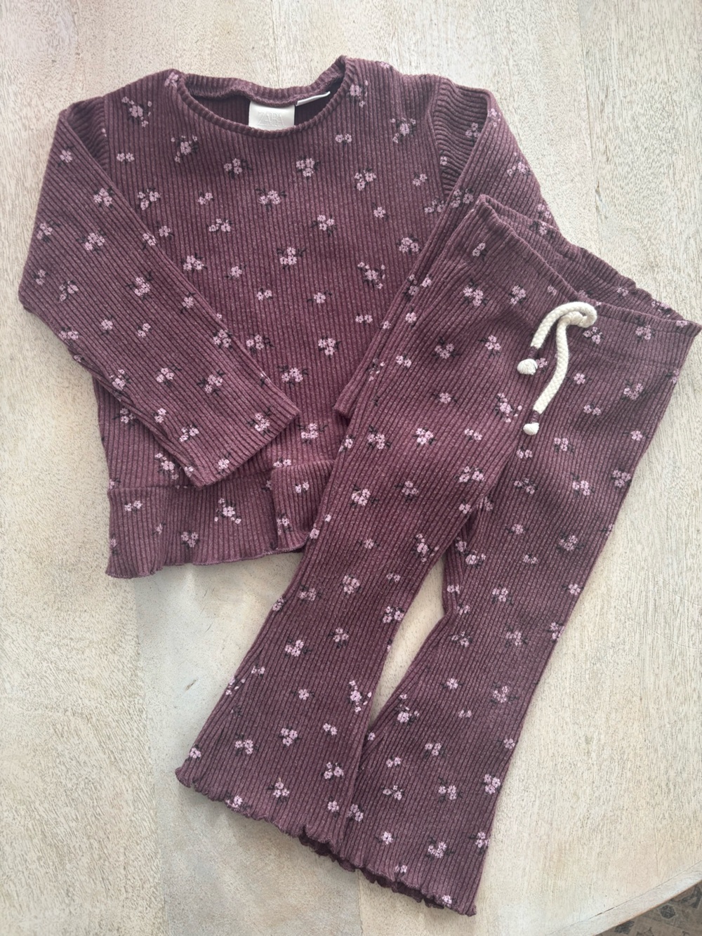Zara Ribbed Floral Set